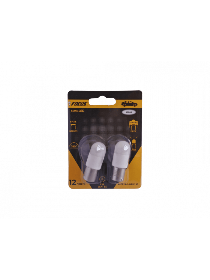 SET 2 AMPOLLETAS LED P21W 12V BAU15S C/DISPAREJOS