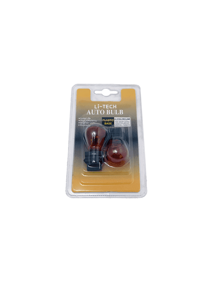 AMPOLLETAS 12V 32CP (27w) S25 PLASTIC BASE DE VIDRIO AMBAR