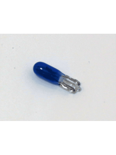 AMPOLLETAS 12V 1.2W T5 BASE DE VIDRIO (W2 X 4.6D) AZUL