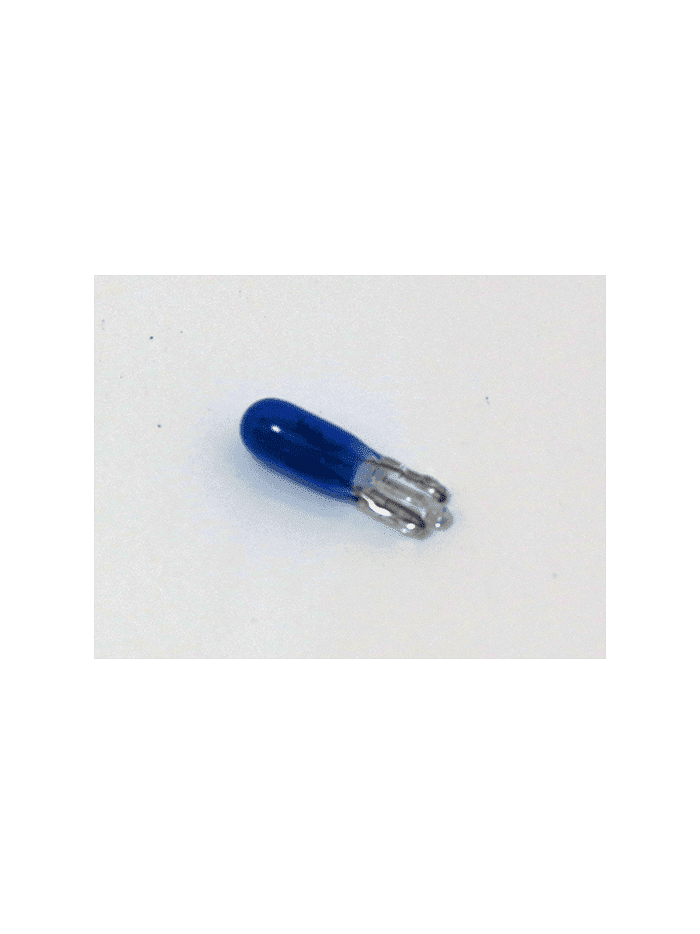 AMPOLLETAS 12V 1.2W T5 BASE DE VIDRIO (W2 X 4.6D) AZUL