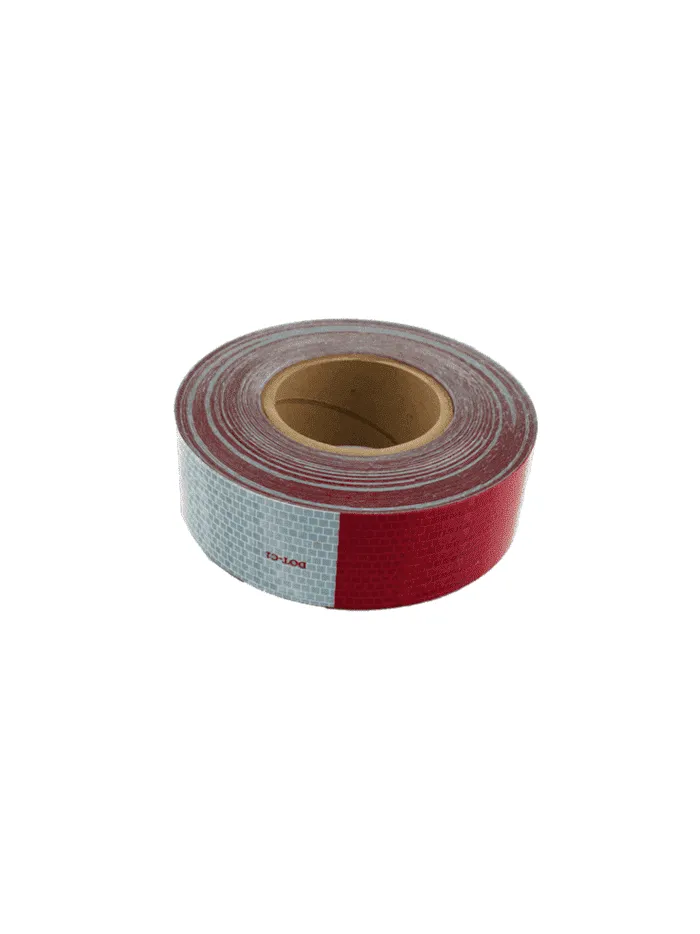 CINTA RETRORREFLECTIVA ROJO BLANCO 2´´ x 45.7 MTS