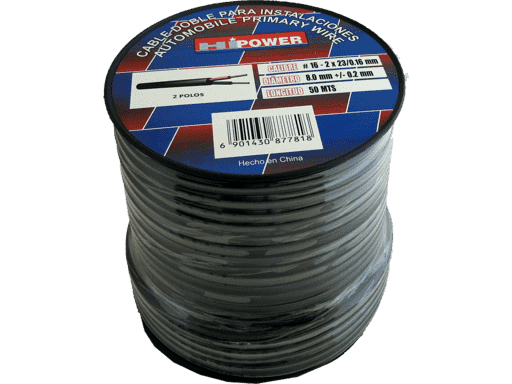 CABLE ELECTRICO 2Cx16AWG 16/0.16 NEGRO / ROJO - RECUBRIMIENTO DE GOMA