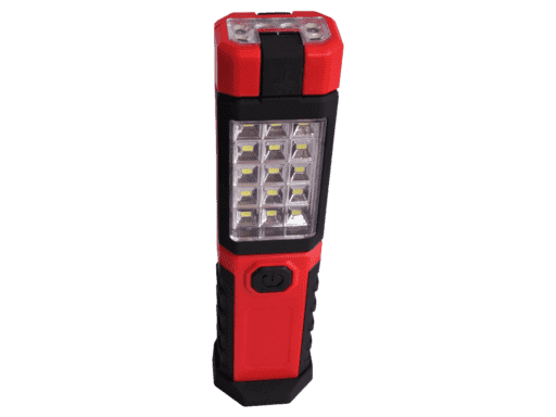 LINTERNA DE TRABAJO 6 + 15 LED LAMPARA DE TRABAJO - BASE MAGNETICA Y DOBLE GANCHO - REQUIERE 3 PILAS AA NO INCLUIDAS