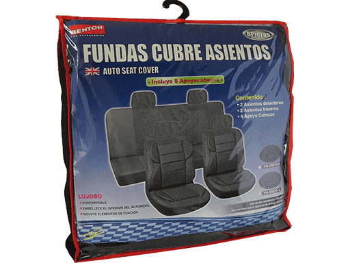 FUNDAS CUBRE ASIENTOS DE POLYESTER - SET DE 8 PIEZAS - 160GSM